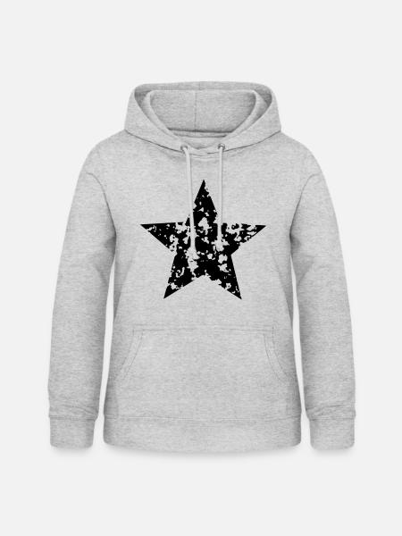 Stern - Frauen Hoodie - Hellgrau meliert