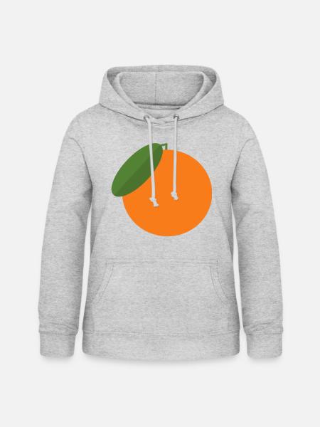 Orange - Frauen Hoodie - Hellgrau meliert