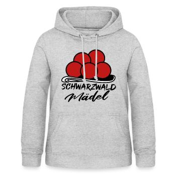 Schwarzwald Mädel Heimat Bollenhut Kuckuck - Frauen Hoodie - Hellgrau meliert - Vorne - AI Model Female 172 light (172cm)