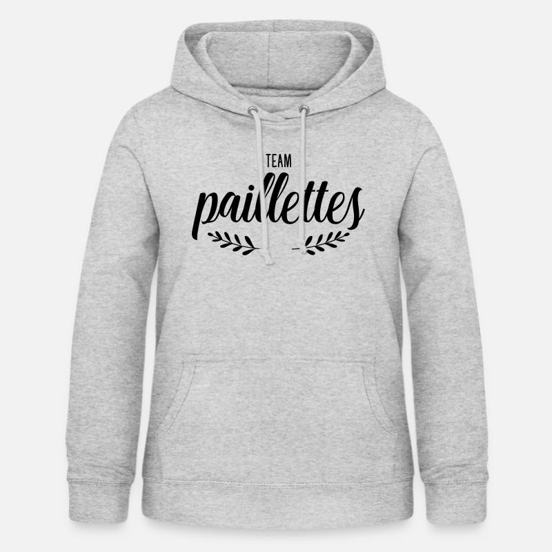 Team Paillettes - Sweat à capuche Femme - gris clair chiné