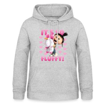 Minions Agnes It's So Fluffy Pink Mit Einhorn - Frauen Hoodie - Hellgrau meliert - Vorne - AI Model Female 172 light (172cm)