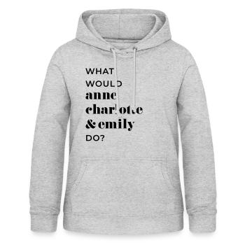 What would the Brontes do? - Frauen Hoodie - Hellgrau meliert - Vorne - AI Model Female 172 light (172cm)
