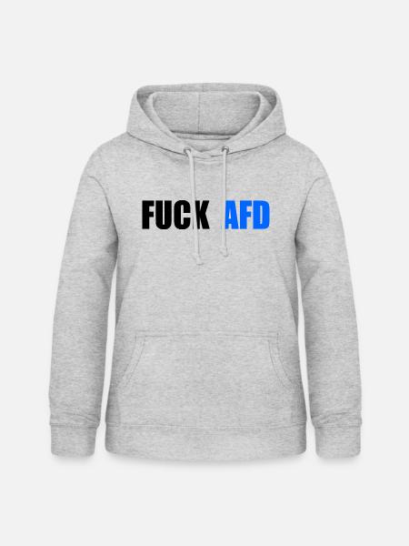 Fuck afd - Frauen Hoodie - Hellgrau meliert