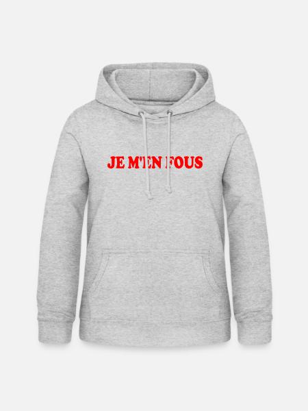 je m'en fous - Frauen Hoodie - Hellgrau meliert
