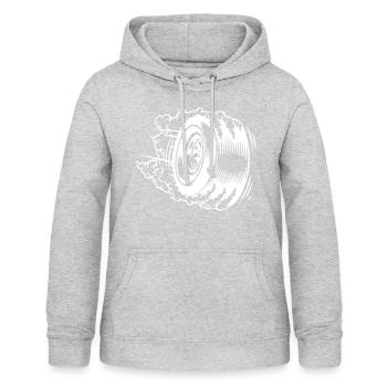 Burnout - Frauen Hoodie - Hellgrau meliert - Vorne - AI Model Female 172 light (172cm)