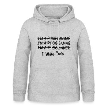 Code - Women's Hoodie - light heather grey - Front - AI Model Female 172 light (172cm)