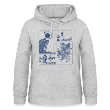 Japanischer Geist Liebe Harmonie - Frauen Hoodie - Hellgrau meliert - Vorne - AI Model Female 172 light (172cm)