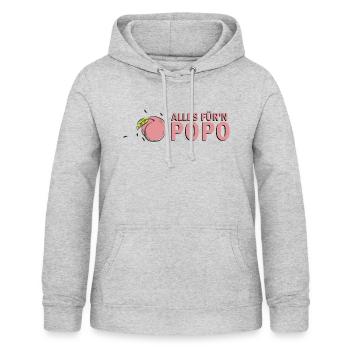 Alles Für'n Popo - Frauen Hoodie - Hellgrau meliert - Vorne - AI Model Female 172 light (172cm)