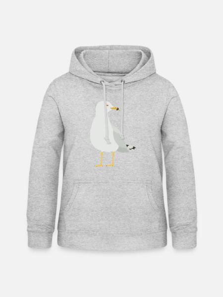 Möwe - Frauen Hoodie - Hellgrau meliert