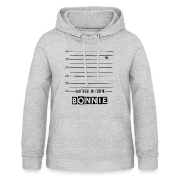 BONNIE | Bonnie & Clyde | Partnerlook | Hochzeit - Frauen Hoodie - Hellgrau meliert - Vorne - AI Model Female 172 light (172cm)
