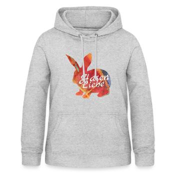 Hasen Hase Tierliebe - Frauen Hoodie - Hellgrau meliert - Vorne - AI Model Female 172 light (172cm)