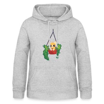 Cat in a pot - Women's Hoodie - light heather grey - Front - AI Model Female 172 light (172cm)