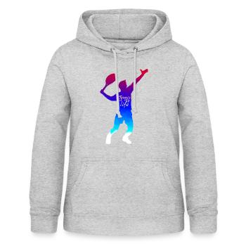Joueur de tennis raquette de tennis - Sweat à capuche Femme - gris clair chiné - Devant - AI Model Female 172 light (172cm)
