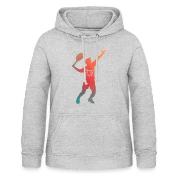 Tennisspieler - Frauen Hoodie - Hellgrau meliert - Vorne - AI Model Female 172 light (172cm)