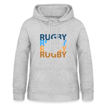 rugby - Hettegenser for kvinner - lysgrå melert - Foran - AI Model Female 172 light (172cm)