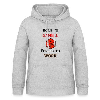 Born to Gamble - Sweat à capuche Femme - gris clair chiné - Devant - AI Model Female 172 light (172cm)