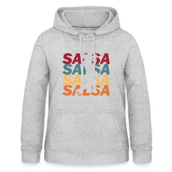 salsa - Sweat à capuche Femme - gris clair chiné - Devant - AI Model Female 172 light (172cm)