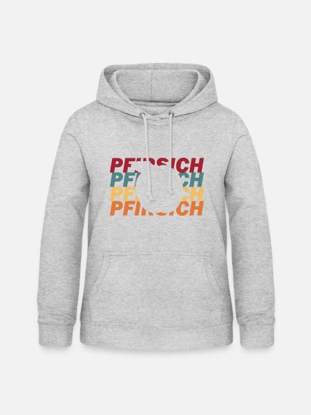 Pfirsich - Frauen Hoodie - Hellgrau meliert