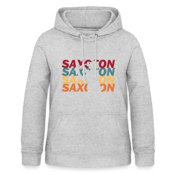 Saxophon - Frauen Hoodie - Hellgrau meliert - Vorne - AI Model Female 172 light (172cm)