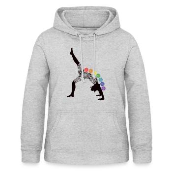 YOGA CHAKRA - Sweat à capuche Femme - gris clair chiné - Devant - AI Model Female 172 light (172cm)