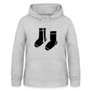 chaussettes - Sweat à capuche Femme - gris clair chiné - Devant - AI Model Female 172 light (172cm)