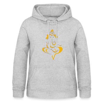 GANESHA ELEFANT - Frauen Hoodie - Hellgrau meliert - Vorne - AI Model Female 172 light (172cm)