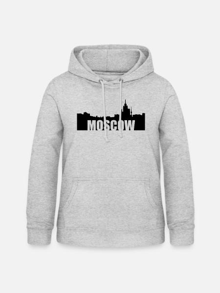 Moskau - Frauen Hoodie - Hellgrau meliert