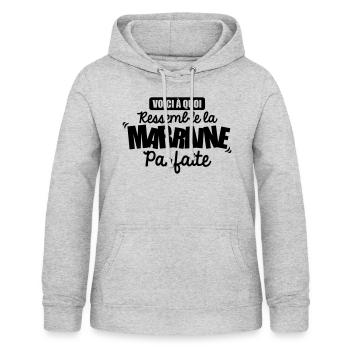 voici à quoi ressemble la marraine parfaite - Sweat à capuche Femme - gris clair chiné - Devant - AI Model Female 172 light (172cm)