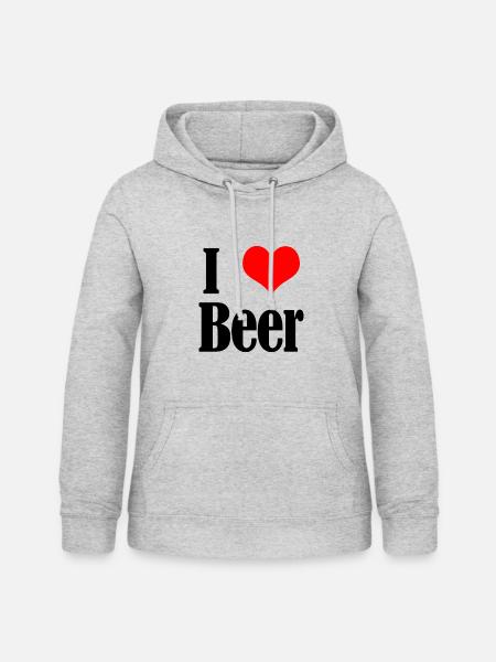 I love Beer - Frauen Hoodie - Hellgrau meliert