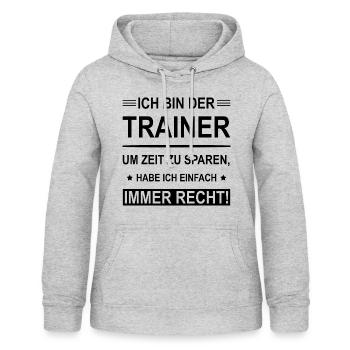 Ich Bin Der Trainer - Frauen Hoodie - Hellgrau meliert - Vorne - AI Model Female 172 light (172cm)