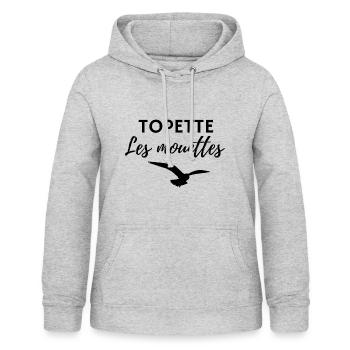 TOPETTE les mouettes - Sweat à capuche Femme - gris clair chiné - Devant - AI Model Female 172 light (172cm)