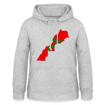 Marokko Karte Karte Marokko Karte - Frauen Hoodie - Hellgrau meliert - Vorne - AI Model Female 172 light (172cm)