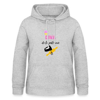 DIVA de la pâtisserie - Sweat à capuche Femme - gris clair chiné - Devant - AI Model Female 172 light (172cm)