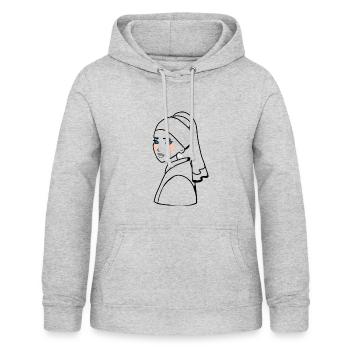 The Girl with a Pearl Earring - Women's Hoodie - light heather grey - Front - AI Model Female 172 light (172cm)