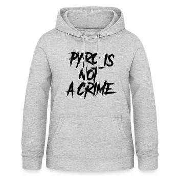 Pyro n'est pas un crime - Sweat à capuche Femme - gris clair chiné - Devant - AI Model Female 172 light (172cm)