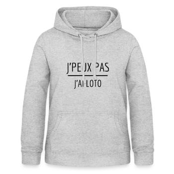 J'peux pas j'ai loto - Sweat à capuche Femme - gris clair chiné - Devant - AI Model Female 172 light (172cm)