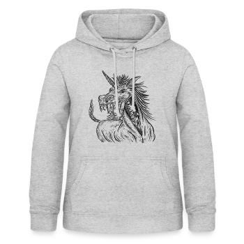 Zombie Einhorn / Halloween Einhorn - Frauen Hoodie - Hellgrau meliert - Vorne - AI Model Female 172 light (172cm)