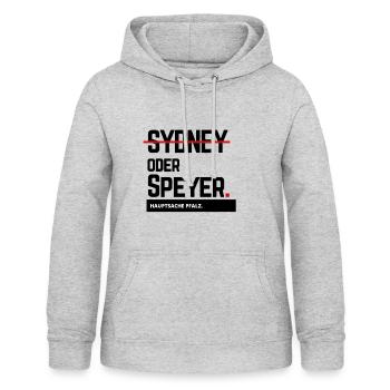 Sydney oder Speyer - Frauen Hoodie - Hellgrau meliert - Vorne - AI Model Female 172 light (172cm)