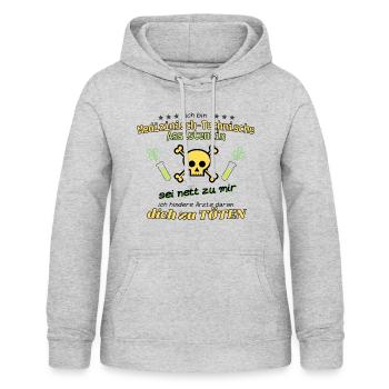 MTA sei nett zu mir - Frauen Hoodie - Hellgrau meliert - Vorne - AI Model Female 172 light (172cm)