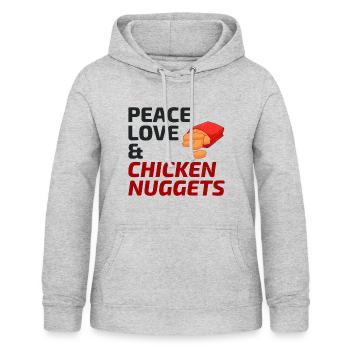 Chicken Nuggets Fast Food Lustiger Spruch - Frauen Hoodie - Hellgrau meliert - Vorne - AI Model Female 172 light (172cm)