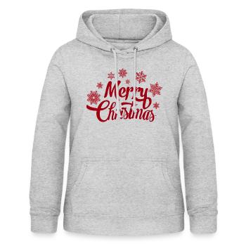 Joyeux Noël - Sweat à capuche Femme - gris clair chiné - Devant - AI Model Female 172 light (172cm)