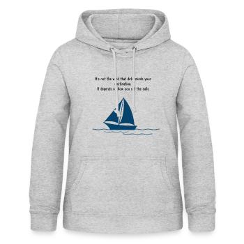 Sailing - Frauen Hoodie - Hellgrau meliert - Vorne - AI Model Female 172 light (172cm)
