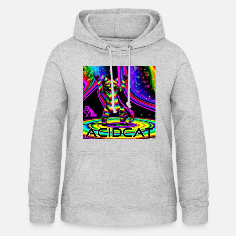 Chat acide John! - Sweat à capuche Femme - gris clair chiné