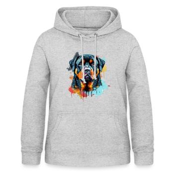 Rottweiler - Frauen Hoodie - Hellgrau meliert - Vorne - AI Model Female 172 light (172cm)