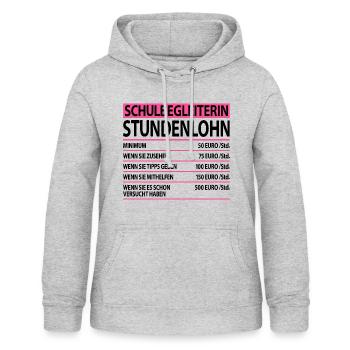 Schulbegleiterin Lustige Sprüche um Danke zu Sagen - Frauen Hoodie - Hellgrau meliert - Vorne - AI Model Female 172 light (172cm)