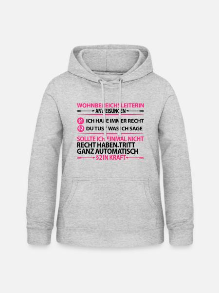 Wohnbereichsleiterin Wohnbereichsleitung Witzig - Frauen Hoodie - Hellgrau meliert