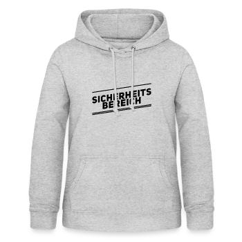 Sicherheitsbereich - Frauen Hoodie - Hellgrau meliert - Vorne - AI Model Female 172 light (172cm)