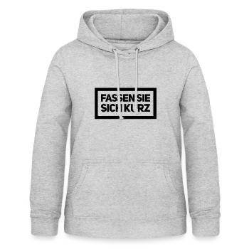 fassen sie sich kurz - Frauen Hoodie - Hellgrau meliert - Vorne - AI Model Female 172 light (172cm)