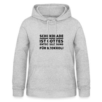 Je n’aime pas le brocoli - Sweat à capuche Femme - gris clair chiné - Devant - AI Model Female 172 light (172cm)
