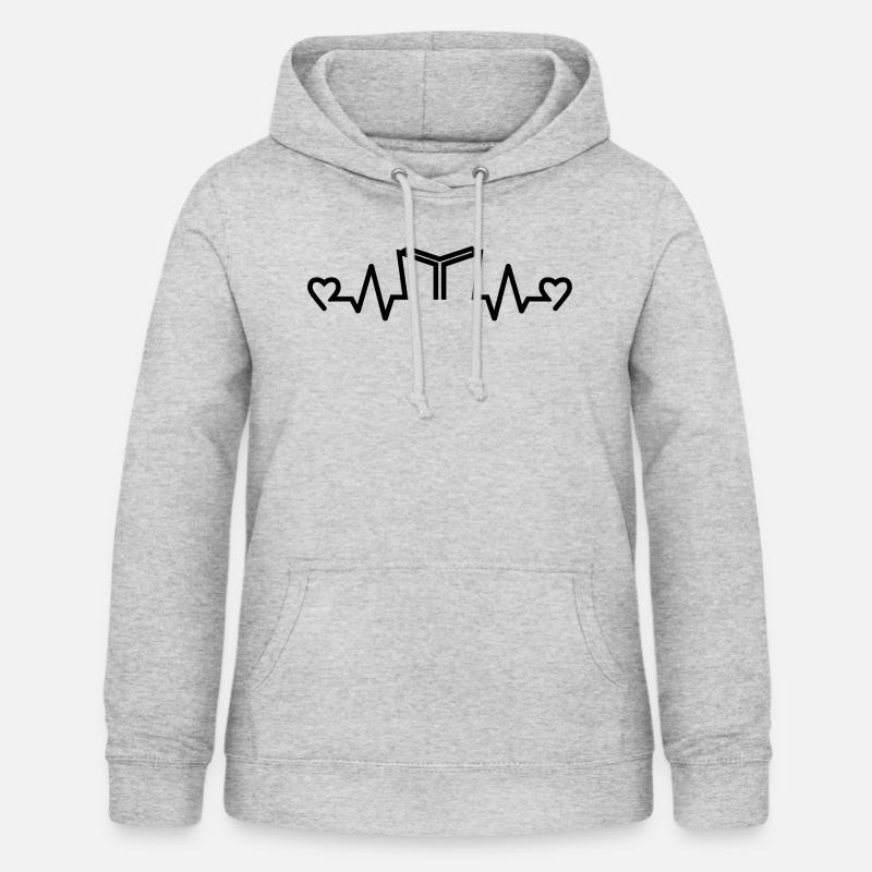 Herzfrequenz Buch Reader, Reader, Bücher - Frauen Hoodie - Hellgrau meliert